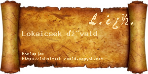Lokaicsek Évald névjegykártya