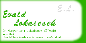 evald lokaicsek business card